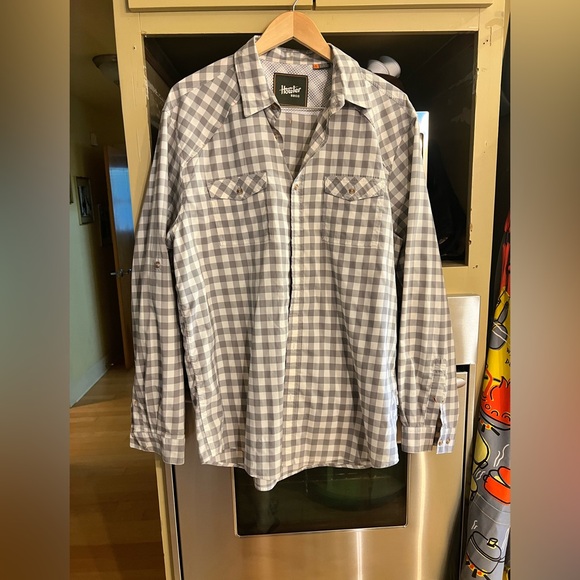 Howler Brother’s Long-Sleeve Grey/White Button Down Shirt Sz. L EUC - Picture 1 of 4